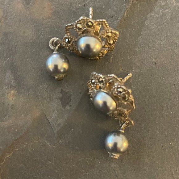 3 Pairs Silver Earrings - Picture 2 of 3